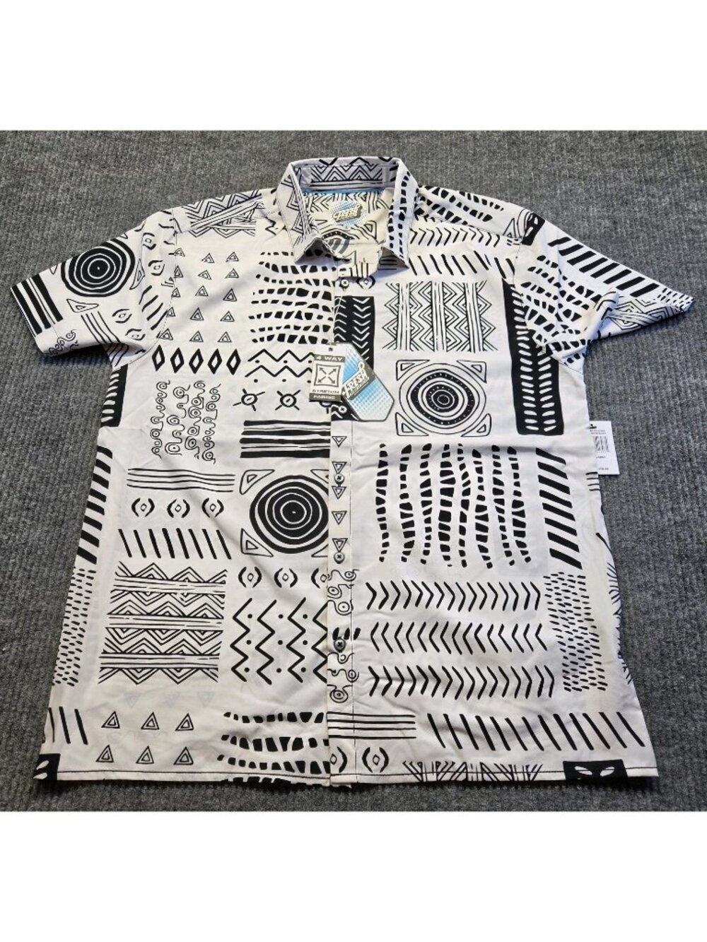 Drill Clothing Co. "Fresh Prints Of Bel-Air" Shirt Men's Large B&W Geometric NWT